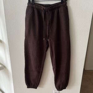 Forever 21 Dark Brown Fleece Drawstring Joggers